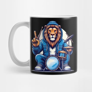 Lion Playing Drums Mug